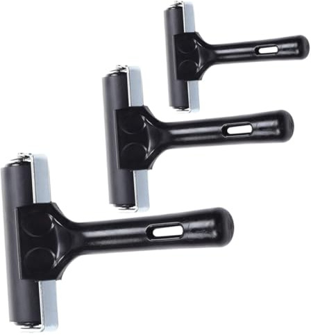 Beatifufu 3 Pezzi Rulli in Gomma per Stampa e Pittura Manico Ergonomico Antiscivolo Resistenti e Facili da Pulire per Adulti Strumenti per Linoleum e Decorazione Artigianale