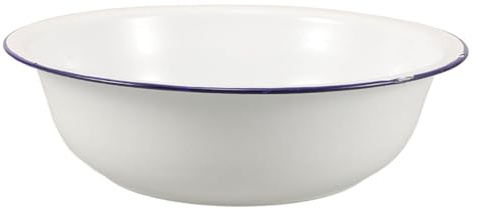 Lavabo para Remojar los Pies de Esmalte Blanco 32cm Estilo Retro | Foot Bath, Cuenco de Esmalte, Lavabo del Baño, Superficie Lisa Fácil de Limpiar