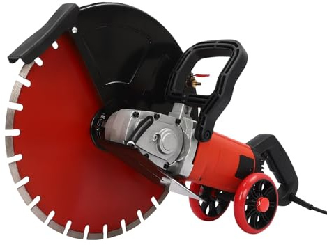 Sega elettrica per calcestruzzo da 4000 W, 3000 giri/min, profondità di taglio 165 mm, senza polvere, con tubo dell'acqua da 5 m, per pietra, cemento, granito