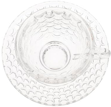 Gadpiparty Set de Tasses à Café Verre Transparent avec Soucoupes Design Créatif et Résistant pour Thé Café Boissons Chaudes et Froides Service Élégant pour Usage Quotidien et Cadeau