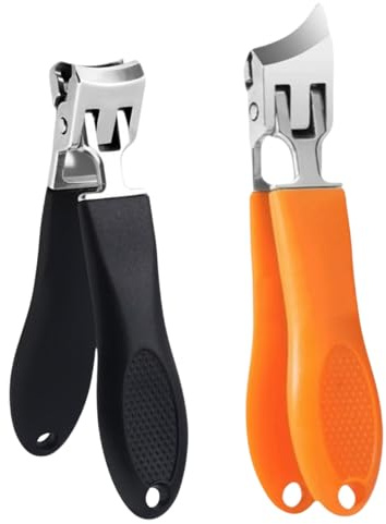 Nagelknipser mit breiter Öffnung, 2 Stück, spritzwassergeschützt, für Füße mit breiter Öffnung, für Erwachsene, ältere Menschen, Maniküre, Pediküre, Zuhause, Reisen, und Salon