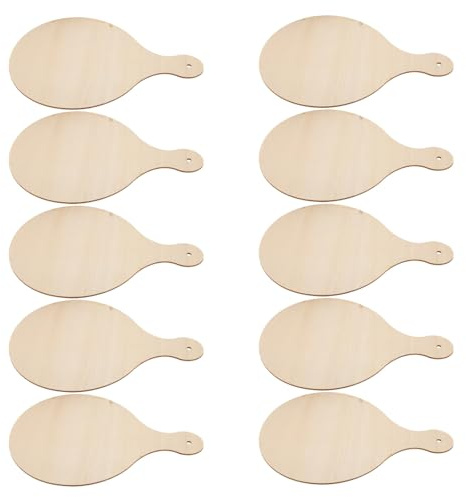 DOITOOL Lot de 10 Petites Planches à Découper Rondes en Bois Naturel 23x16 Cm, Surface Lisse pour Diy, Plateau de Service Alimentaire, Planchette Bois Décorative Multifonction Cuisine