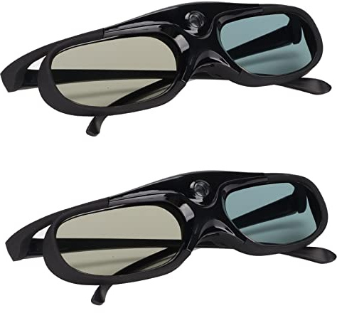 Denash DLP Link 3D Glasses, 144Hz Active Shutter with USB Rechargeable Battery, Professional 3D Eyewear for Projectors and Home Theater