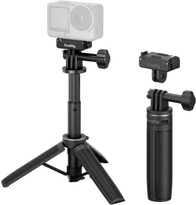 SMALLRIG Bâton Selfie trépied pour caméra d'action – 6149 | extensible de 13,2 à 30,5 cm, adaptateur double face amovible, pour DJI Action 6, pour Insta360, pour GoPro