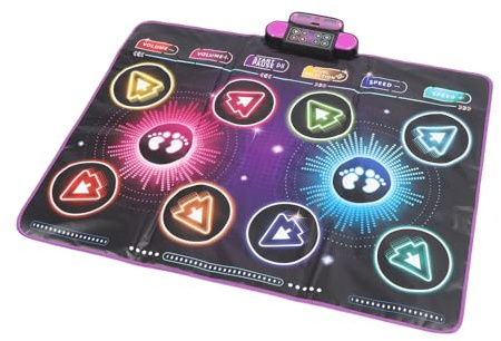 FTVOGUE Elektronische Tanzmatte, Interaktives Gamepad, Musik-Tanzmatte für Zwei Spieler, Spielzeug mit Integrierter Musik und LED-Lichtern für das Spielen zu Hause für