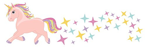 Wandtattoo Einhorn Unicorn - Finest Folia Dekor Set + 40 Sterne (40x30 cm)