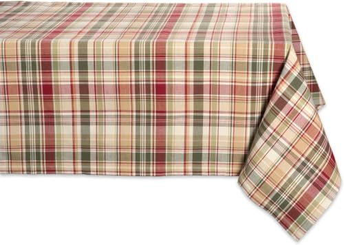 DII Tischdekoration „Give Thanks Plaid“ Autumn & Thanksgiving Tischwäsche, Baumwolle, 84 x 60 (Rectangular)