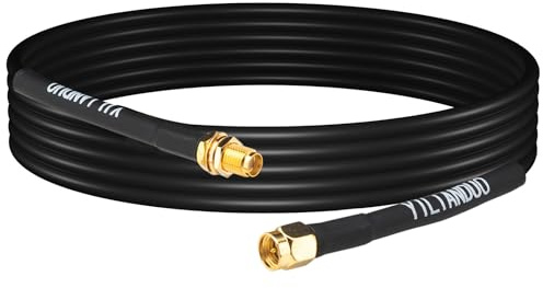 YILIANDUO SMA WiFi Antennenkabel RG58 5M SMA Buchse auf Stecker | Verlustarmes 50 Ohm Koaxkabel WLAN Verlängerungskabel for 2G 3G 4G LTE Antenne WiFi Routers Huawei Radio FPV-Drohne