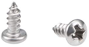 sourcing map Tornillos autorroscantes de 2.2x5mm Tornillo de cabeza plana Phillips Tornillos de acero inoxidable 316 Tornillos 50 piezas