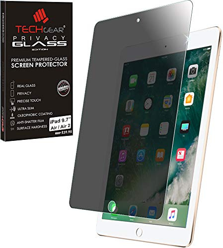 TECHGEAR Protection Écran Anti-Espion pour iPad Air 9.7 Pouces, Air 2, iPad 6 - Protecteur d'Écran Verre de Confidentialité en Verre Trempé Compatible avec iPad 9.7 Air 9.7, Air 2