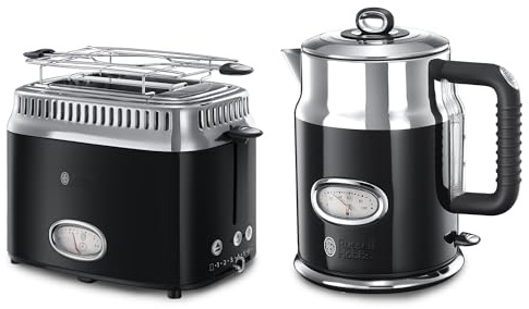 Russell Hobbs Wasserkocher + Toaster Retro schwarz