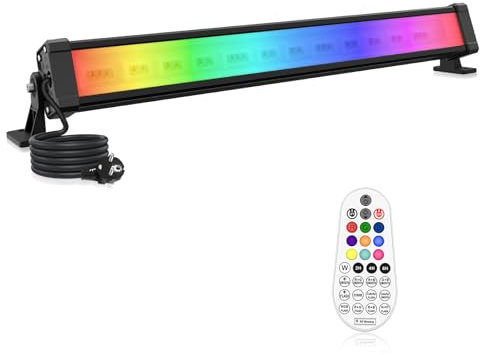 MEIHUA 42W RGB Strahler 10 Farben 30 Modi 6 Helligkeitsstufen IP66 Wasserdicht Wallwasher LED Bar Lichteffekte mit Fernbedienung Partylicht für Außen DJ Party Bühnenlichter Weihnachten Halloween