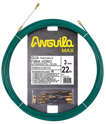 Anguila Max Guía Pasacables Fibra de Vidrio T.Mixtos Verde ⌀3mm 22m