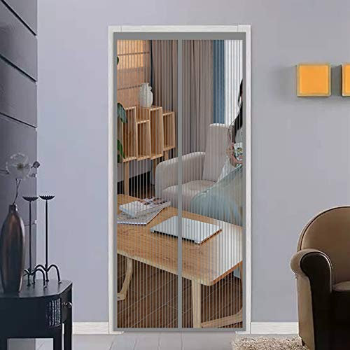 CHBIN Tür Insektenschutz 180x250cm Nicht Kürzbar Insektenschutz Gaze Moskito Vorhang Verschiedene Größen für Balkontür Wohnzimmer Terrassentür, Grau