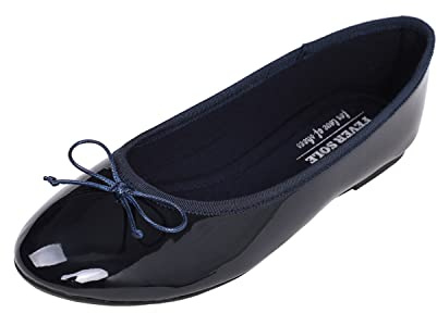 Feversole Women's Macaroon Colorful Memory Foam Cushion Ballet Flat Pumps Patent