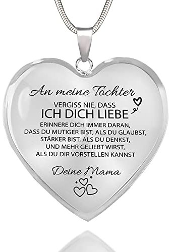 HAYOUWAY Geschenke für Frauen Mädchen Tochter Kette Herz Halskette Damen Teenager Mädchen Geschenke Tochter Geschenk An Meine Tochter Kette mit Spruch Valentinstag Geburtstagsgeschenk für Frauen Sie