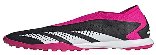 adidas Zapato de fútbol unisex Accuracy.3 Turf, Negro/Blanco/Team Shock Pink (Sin Cordones), 6.5 Women/5.5 Men