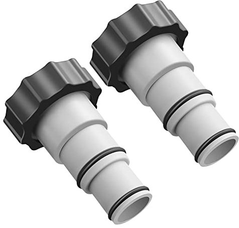 Mlysnd Hose Adaptor Replacement - Pool Hose Adapter A with Collar for Threaded Connection Pumps, Hose Connector, Drain Pump Adapter, Hose Connection for Pool Kits (2pcs)