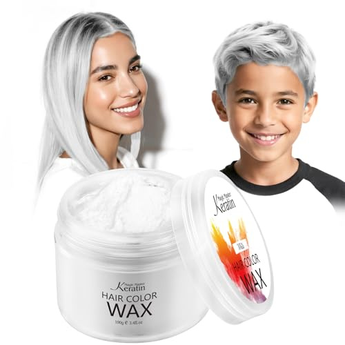 Magic Master Keratina Bianco Gel Colorato per Capelli Uomo e Donna Lavabile, Colore Temporaneo Capelli per Bambini, Colore Capelli Temporaneo, Crema Colorata Capelli per Feste o Cosplay