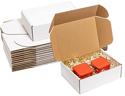 Wowxyz Shipping Boxes 12x9x4 Inches 20 Pack Corrugated Cardboard Mailing Boxes for Small Business - Medium White Literature Mailer Packaging Supplies