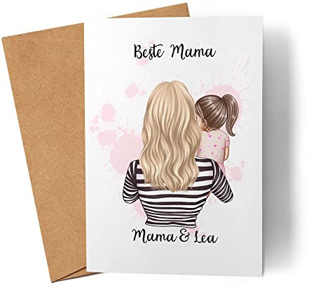 Kiddle-Design Mutter Karte Muttertag Personalisiert für Mama Sohn Kind Geschenk Kinder Mütter Geschenk Mamitag Muttertagskarte