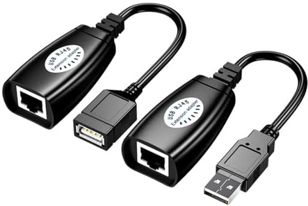 Homoyoyo Adaptateur Ethernet USB Portable en Plastique Rallonge de Câble Réseau Noir pour Transmission Rapide Bureau Dortoir