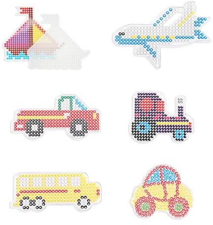 6-Teilige Transportbohnenschablone, Bügelperlen-Nagelbrett, Bügelperlenbrett Transparent, Transparentes Nagelbrett, Nagelbrett Heißperlen, Heißperlen-Nadelbrett, Bügelperlen-Set