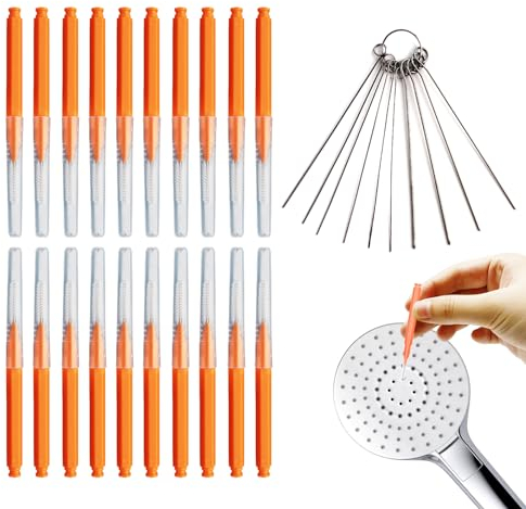 20 Pezzi Kit Pulizia Soffione Doccia, Mini Strumento Pulizia Fori Piccoli, Anti-Intasamento Spazzola Piccola con Plettri per La Pulizia Multi-Dimensione per Telefono Pulizia Auricolari