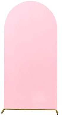 Mateju Couverture Toile de Fond pour Arche Mariage Couleur Unie Housse Arche en Spandex Extensible pour Fête d'anniversaire, Cérémonie, Banquet, 17 Couleurs (6.6ft (200x100cm),Rose Clair)