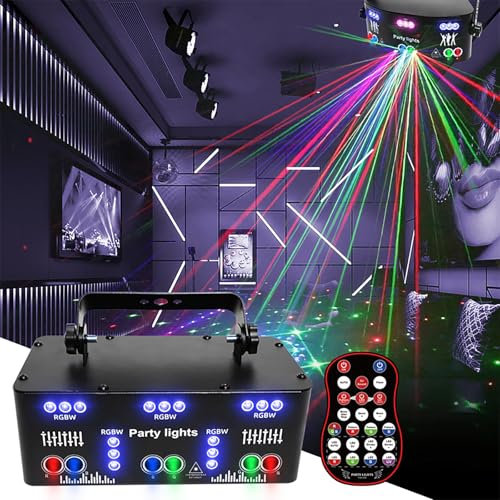 Discolicht Partylicht Dj Party Light 21 Eye Disco Iluminación 4 modos de funcionamiento LED luz de escenario luz de fiesta, con pantalla y mando a distancia, adecuado para fiestas, escenarios, Dj,