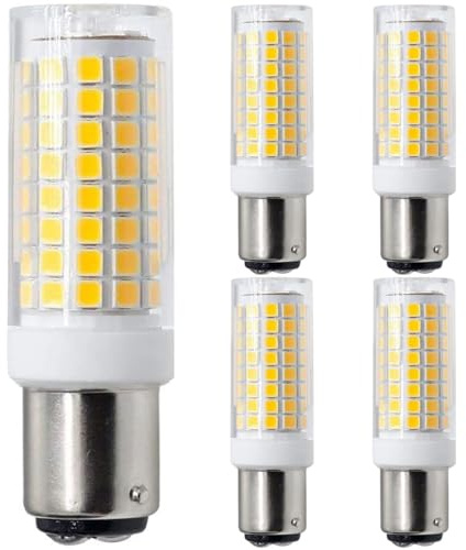 Bombillas LED ba15d de 10w, 10w equivalentes a 100W halógenos, 1000lm, 5 bombillas led, ac220v-240v, ángulo de haz de 360 °, ara iluminación doméstica(Warm White 3000K)