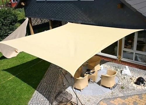 Tenda a Vela Telo Quadrato Ombreggiante Ecrù per Arredo Esterno Giardino Mare - Dimensione Disponibile: 5 x 5 Metri