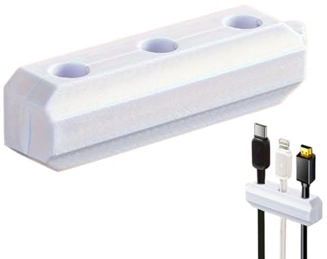 Magnetischer Kabelhalter, Schreibtisch-Kabelclip, 3 Löcher, abnehmbar, multifunktional, Klebehalter für Arbeitsplatz, Zuhause, Nachttisch, Küche, Wohnheim
