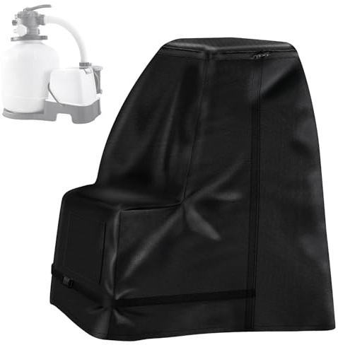 Poolpumpe Abdeckung, 600D Pumpenhäuschen für Poolpumpe, All-Weather Defense, Sandfilteranlage Abdeckung 70 * 65 * 55CM Silberbeschichtung Langlebig, Effektiver Schutz