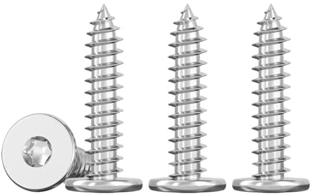 Drenky Schrauben Torx M4 X 25mm Blechschrauben Flachkopf M4 Holzschrauben Edelstahl A2 V2A, Ideal für Holzarbeiten, Rostfrei und Langlebig‌, Vollgewinde, 50 Stück