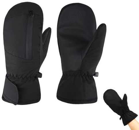 Vernerth Winterhandschuhe Herren Damen – wasserdichte Touchscreen Skihandschuhe mit Fäustling-Design, Warm Gefütterte Outdoor-Handschuhe für Skifahren, Laufen, Wandern, Radfahren & Motorrad