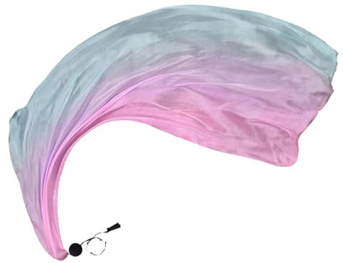 Seidenschleier Für Bauchtanz 200 X 80 Cm | Seiden Poi Schleier Hochwertiger Chiffon Stoff Für Anmutige Tanzbewegungen Und Ausdrucksstarke Performances Mit Weichem Ball Bauchtanz Tribal Dance Yoga