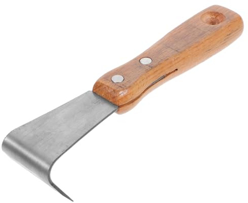 HANABASS Herramienta de Desbaste de Corteza de Acero Inoxidable con Mango de Madera Ergonómico para Jardinería Pelador Multifuncional para Frutas y Troncos Resistente y Cómodo para Huertos