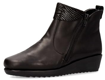 Vanessa Botines Piel Confort Cuña Baja Mujer - 40, Negro