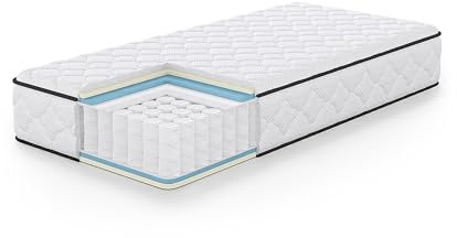 AKORD 7-Zonen Taschenfederkernmatratze 90x190 cm, H3 (Mittelfest), 11 Schichten, Inklusive Matratzenschoner mit Gummizug, Wendbare Rollmatratze, Oeko-TEX® Zertifiziert, Ergonomische Mattress, 15,9 kg