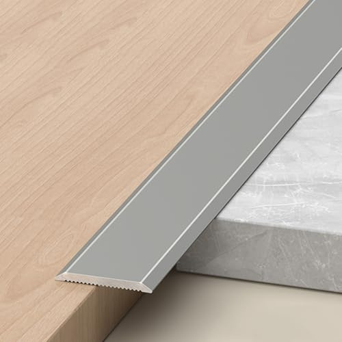CMJYMX Türschwellen Leiste, Bodenleiste Fußböden Abdeckleisten, Aluminium Ausgleichsprofil, Einfach Zuschneidbar & Montierbar, Vielseitige Übergangsschiene(Gray,1.20cm/0.47in)