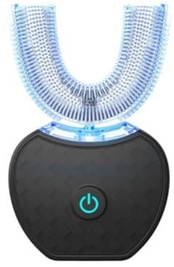 Sensepro Brosse À Dent Automatique 30 Secondes Nettoyage 360° Ultra-Sons 48000 Vibrations/Min Brosse À Dents Électrique En Forme De U Avec Minuterie Pour Adulte(Noir)