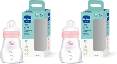 MAM Feel Good 170 ml, 0+ Mon., Schwan (Packung mit 2)