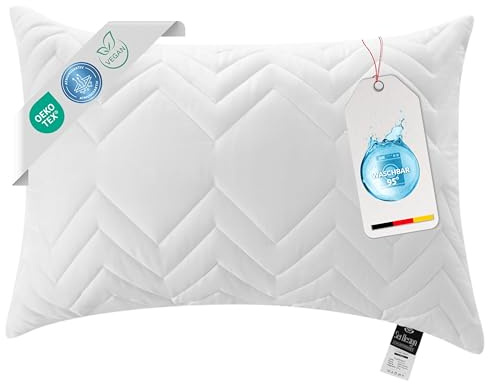 sei Design® Classic Dream Almohada de Microfibra 40 x 60 cm, Blanco, Acolchado
