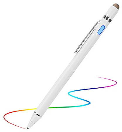 Evach iPad Active Stylus-Capacitive Digital Pen With 1.5mm Ultra Fine Tip, Touchscreen Stylus Pencil for iPad White | for iPad, Drawing Stylus Pen Compatible for Apple Pencil/Samsung Pen on Touch Screens, White