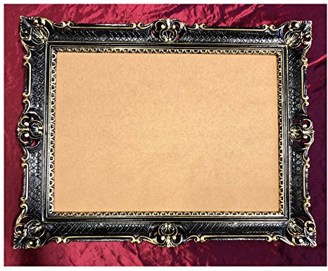 Lnxp Bilderrahmen Schwarz-Gold 90x70 cm mit Glasscheibe Hochzeitsrahmen Selfie Fotorahmen Foto Requisiten Rahmen Antik Barock Rokoko Repro Shabby Chic RENAISSANCE JUGENDSTIL RETRO DESIGN 58TR