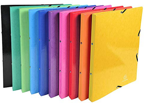 Für größere Ansicht Maus über das Bild ziehen Exacompta 54829E Iderama Ringbuch (mit Gummizug A4, 2 Ringe, 15 mm, beschichteter Manila-Karton) (sortiert | 10 Stück, 2 Ringe)