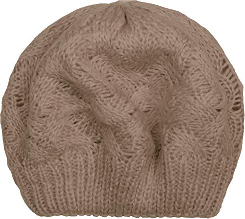 styleBREAKER Gorro de Punto para Damas con Trenza, Invierno, Boina, Gorra Francesa 04024166, Color:Gris Pardo