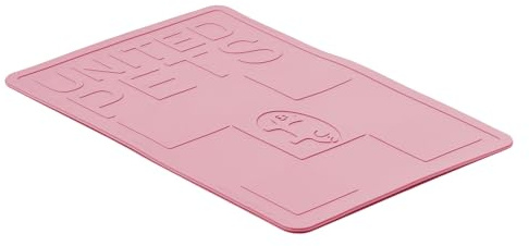 United Pets Mustafà Matta Designunderlägg för hundar och katter, Made in Italy, Skålmatta, Halkfri, Antik rosa, M