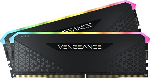 Corsair Vengeance RGB RS 32 GB (2 x 16 GB) DDR4 3.200MHz C16 Arbeitsspeicher (Dynamische RGB-Beleuchtung, Kompatibilität mit Intel & AMD 300/400/500 Series) Schwarz, CMG32GX4M2E3200C16